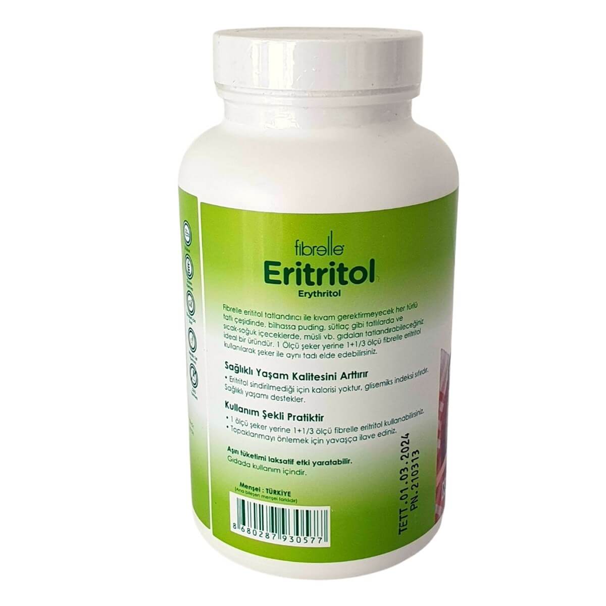  Fibrelle Eritritol Toz Tatlandırıcı Sıfır Kalori 400 G