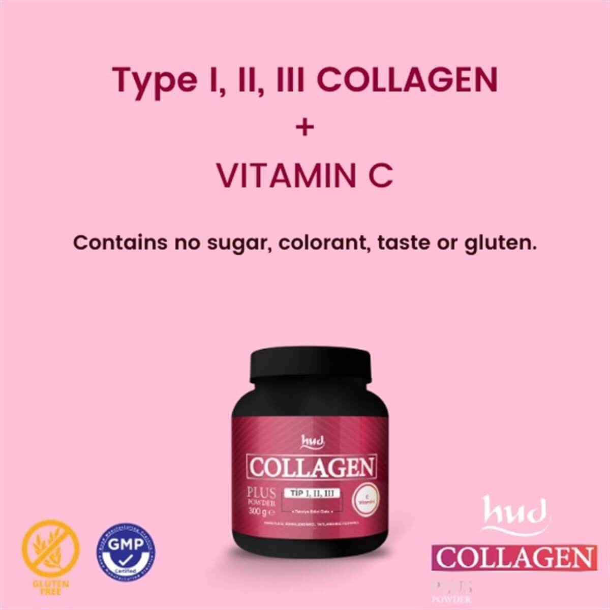 Hud Collagen Plus Powder Toz Kolajen Tip 1-2-3 300 gr